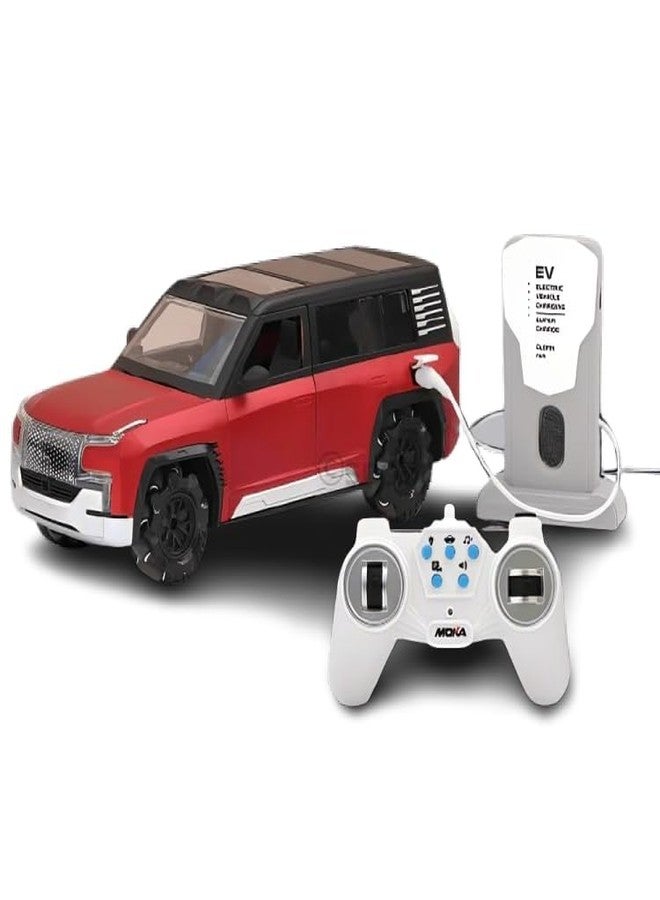 OOTLO 1:12 Scale Rechargeable Moka U8 Remote Control Drift Car with EV Power Charge Station | Auto Park, Light & Music for Kids/Children Ages 3+, Multicolor - Image 1
